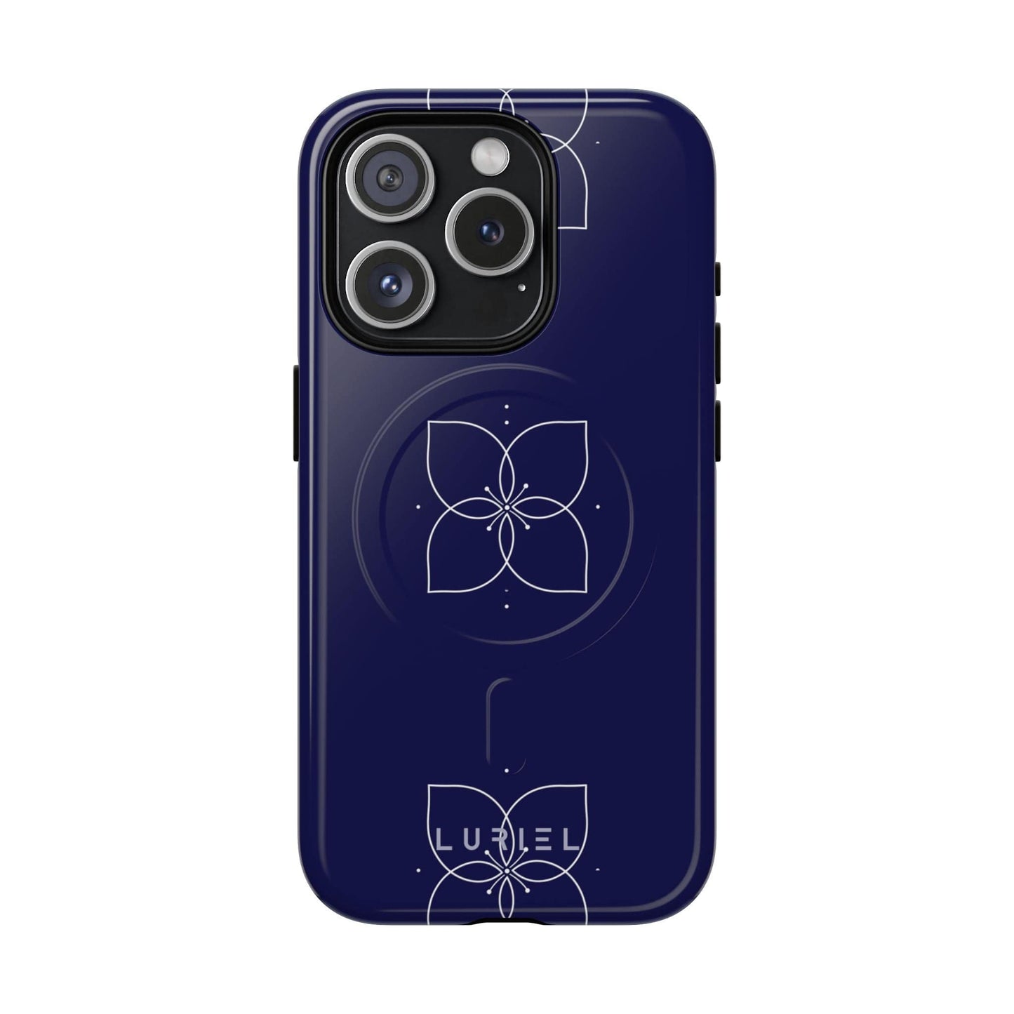 Phone Case iPhone 15 Pro / Glossy Blue Lotus Tough Magsafe Case
