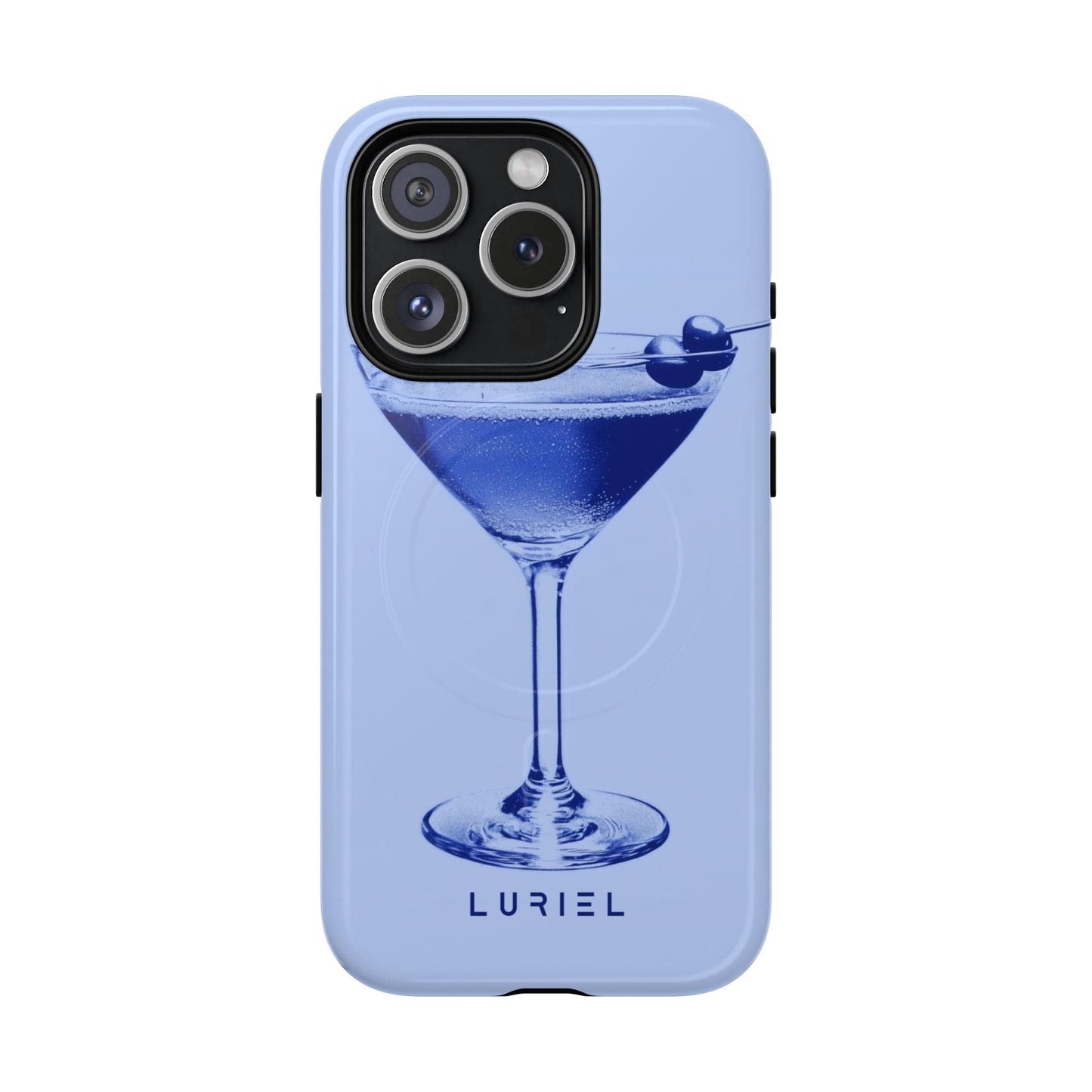 Phone Case iPhone 15 Pro / Glossy Blue Martini Tough Magsafe Case