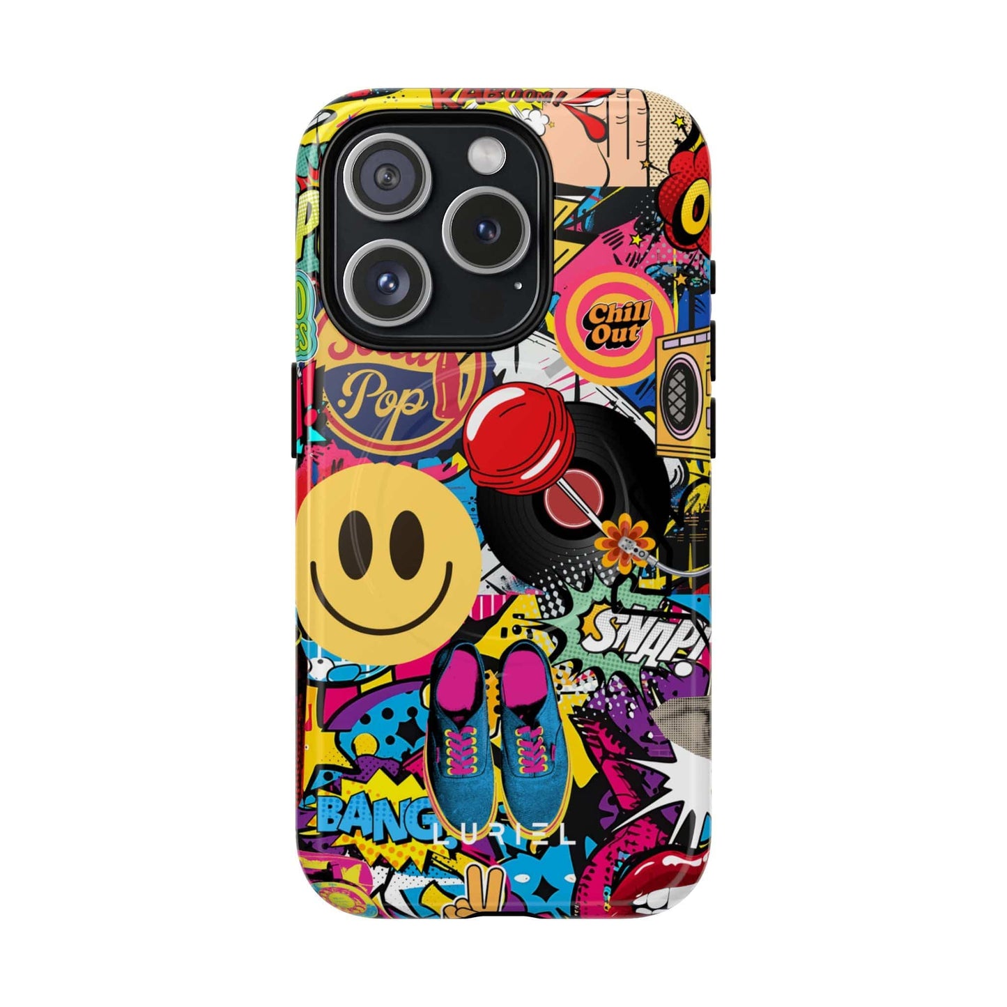 Phone Case iPhone 15 Pro / Glossy Comic Tough Magsafe Case