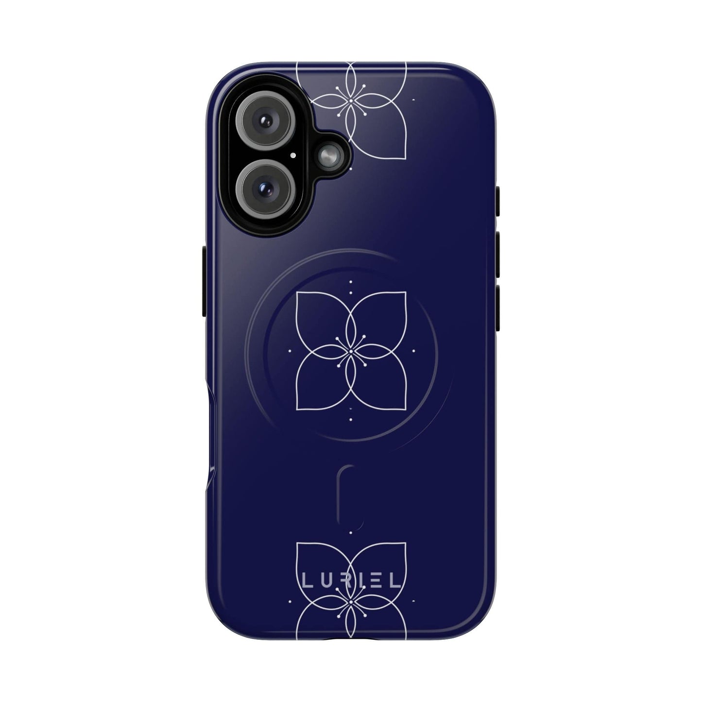 Phone Case iPhone 16 / Glossy Blue Lotus Tough Magsafe Case
