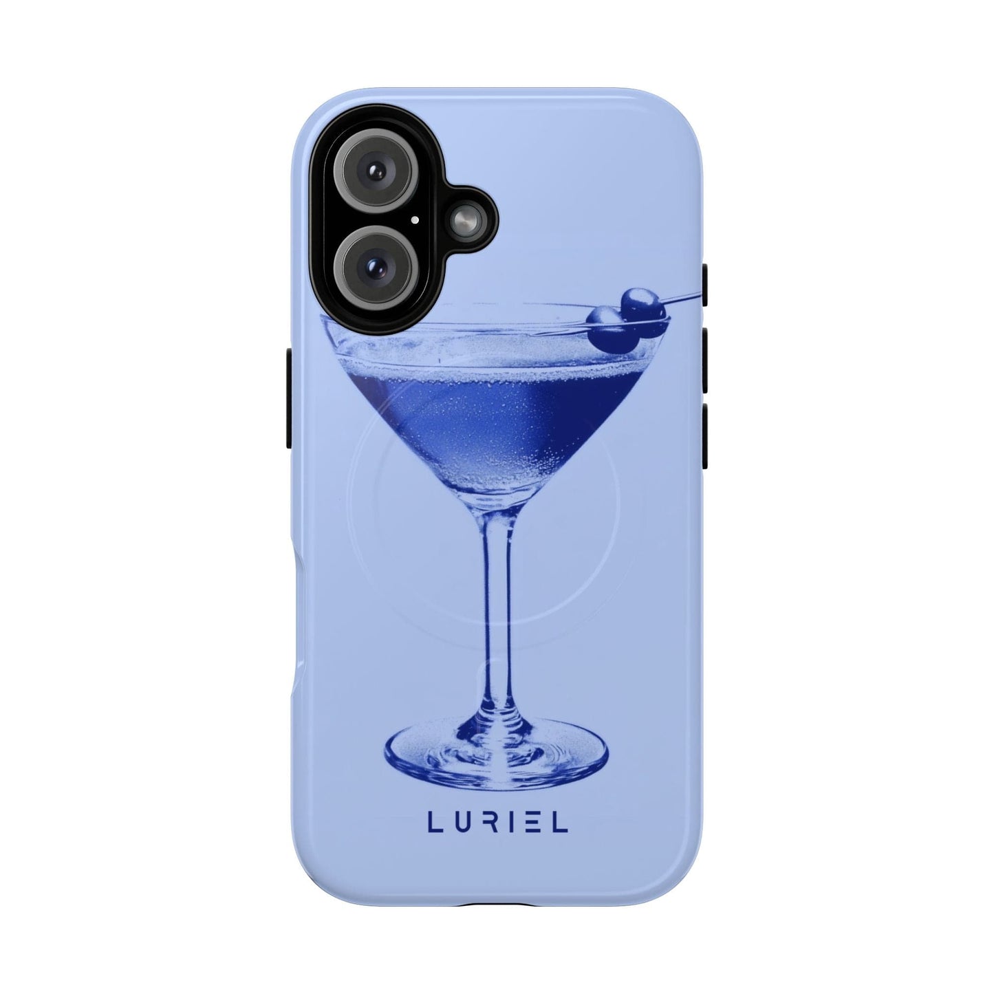 Phone Case iPhone 16 / Glossy Blue Martini Tough Magsafe Case
