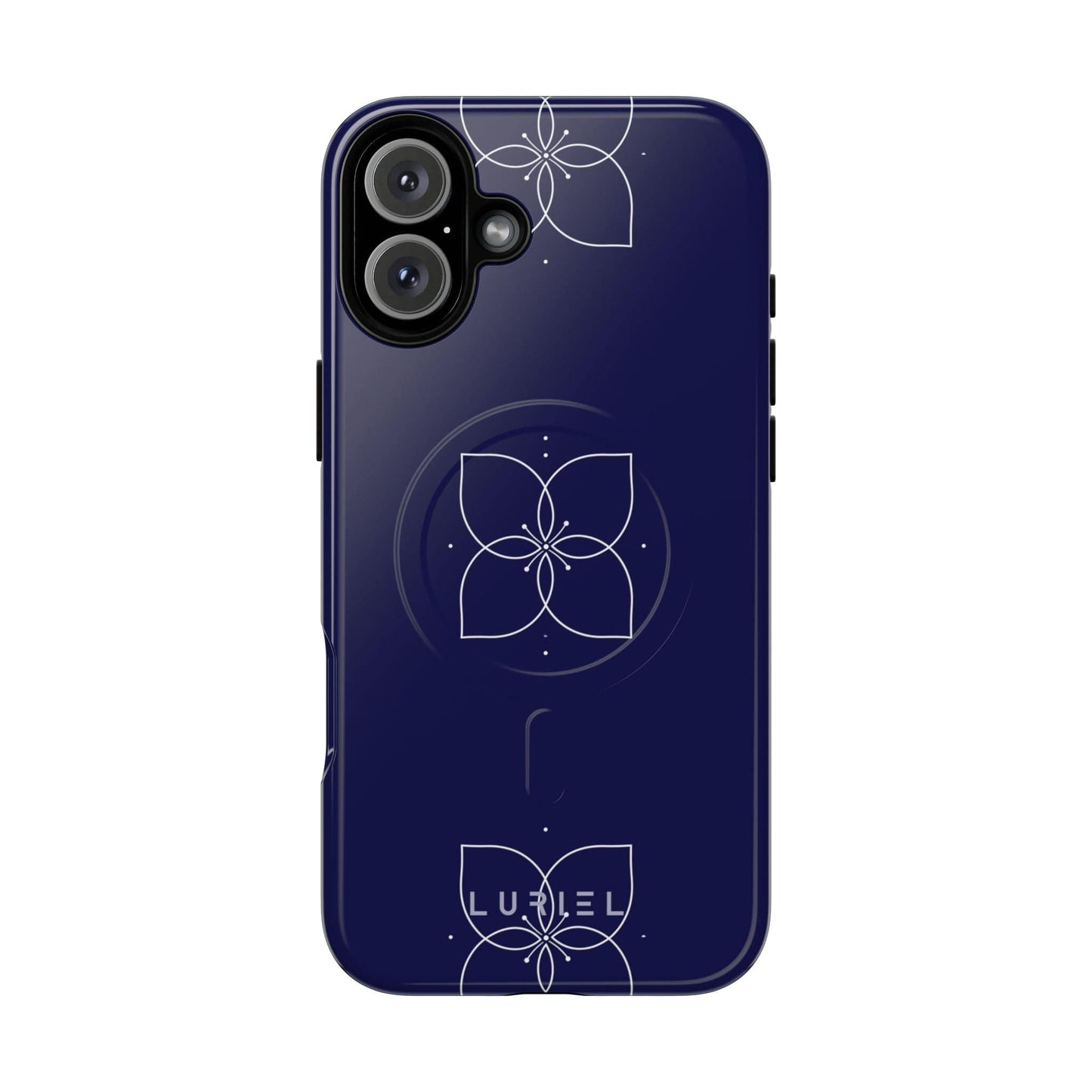 Phone Case iPhone 16 Plus / Glossy Blue Lotus Tough Magsafe Case
