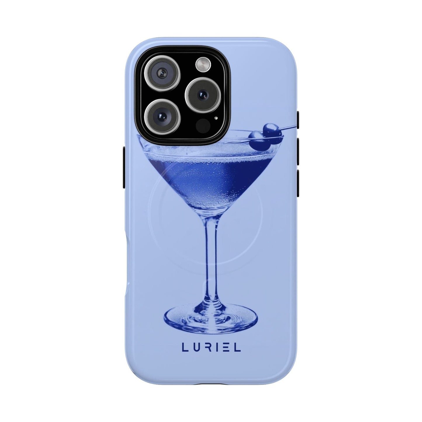 Phone Case iPhone 16 Pro / Glossy Blue Martini Tough Magsafe Case