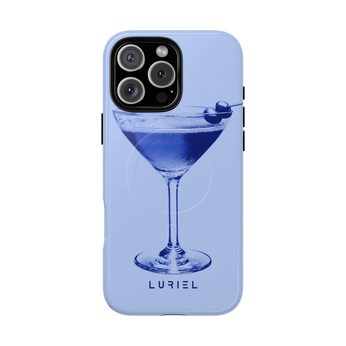 Phone Case iPhone 16 Pro Max / Glossy Blue Martini Tough Magsafe Case