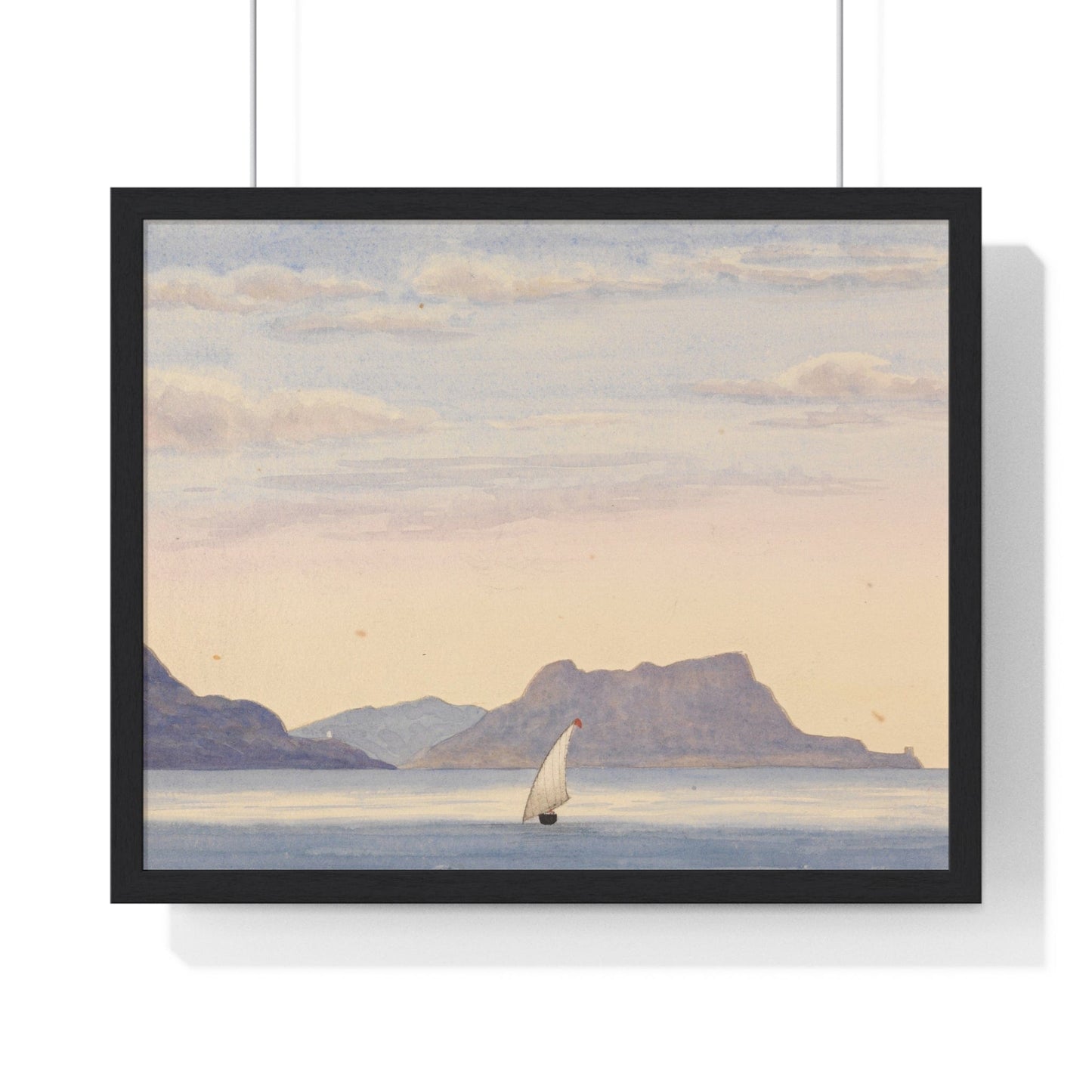 Poster 20" x 16" / Black Cabrita Point - Rock of Gibraltar, Framed Print
