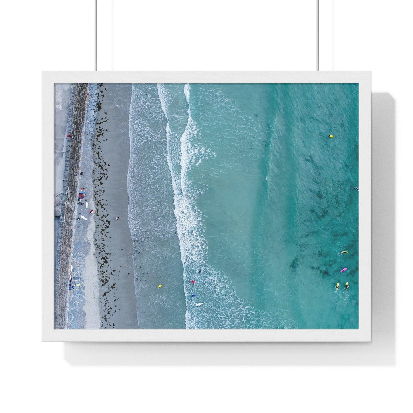 Poster 20" x 16" / White Aerial View Of The Ocean, Framed Print