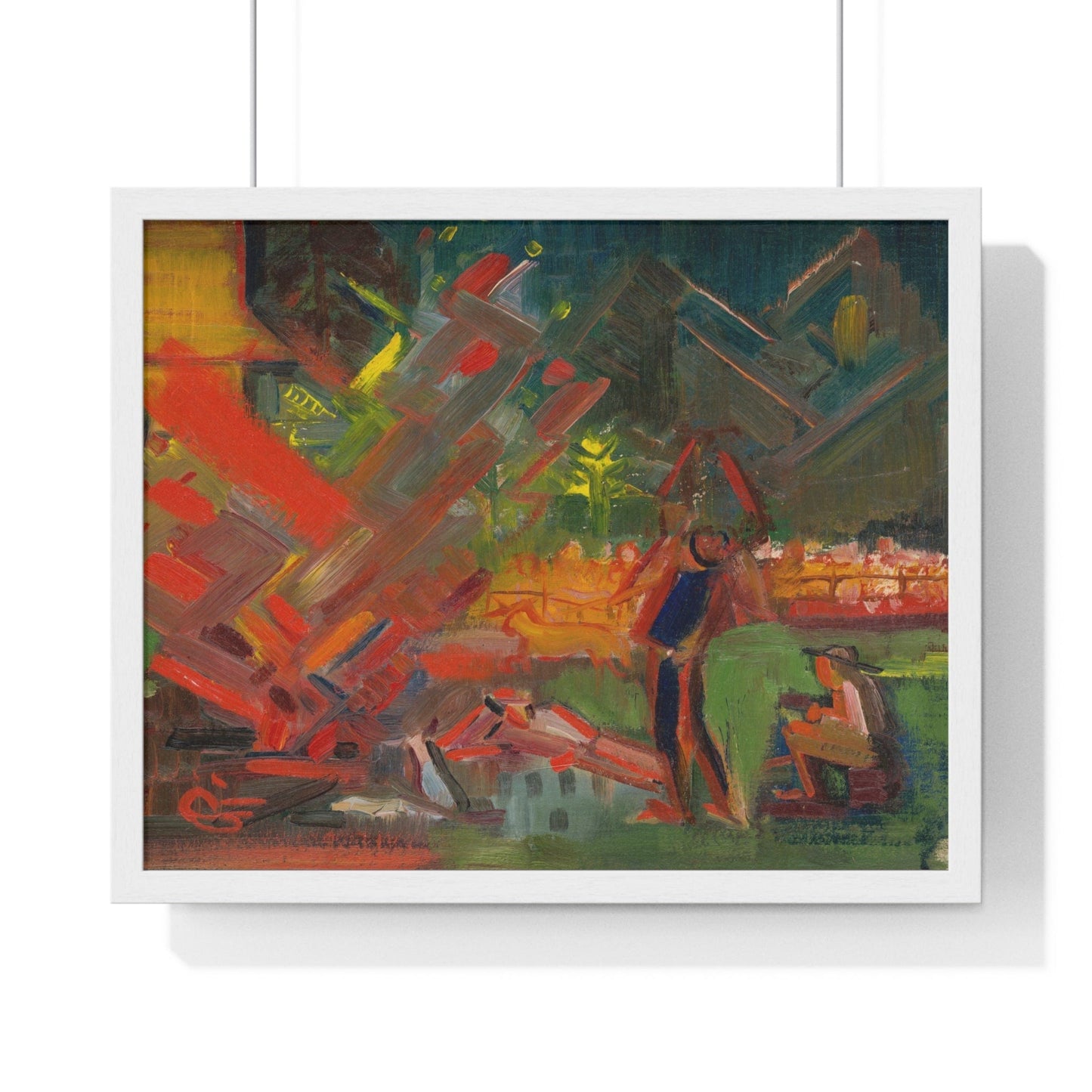 Poster 20" x 16" / White By the campfire by Arnold Peter Weisz Kubincan, Framed Print