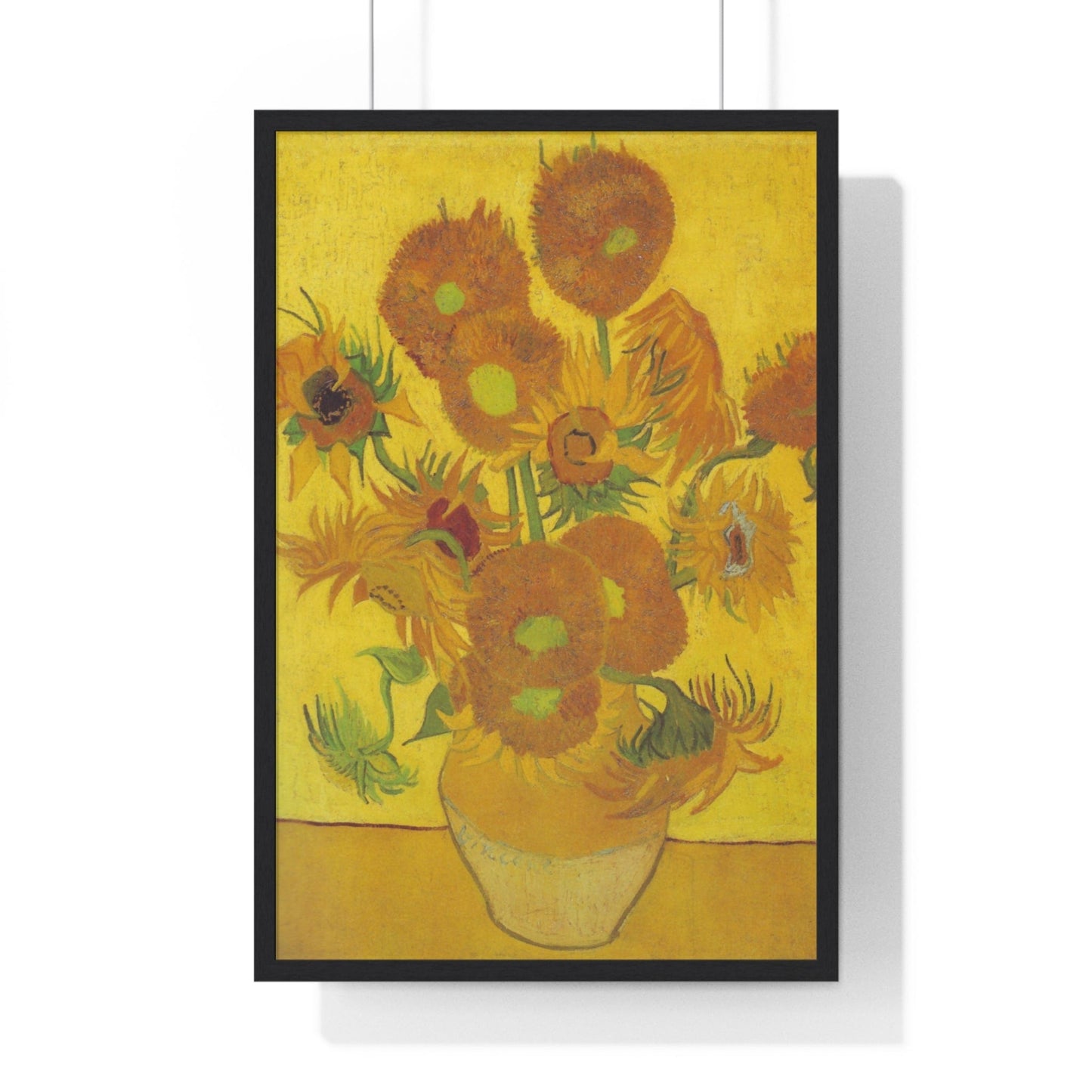 Poster 20" x 30" / Black Sunflowers, Vincent Van Gogh, Framed Print