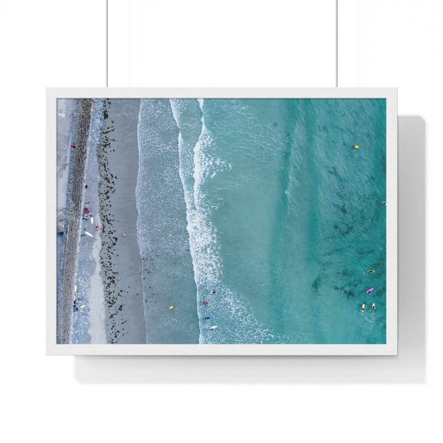 Poster 24″ x 18″ / White Aerial View Of The Ocean, Framed Print