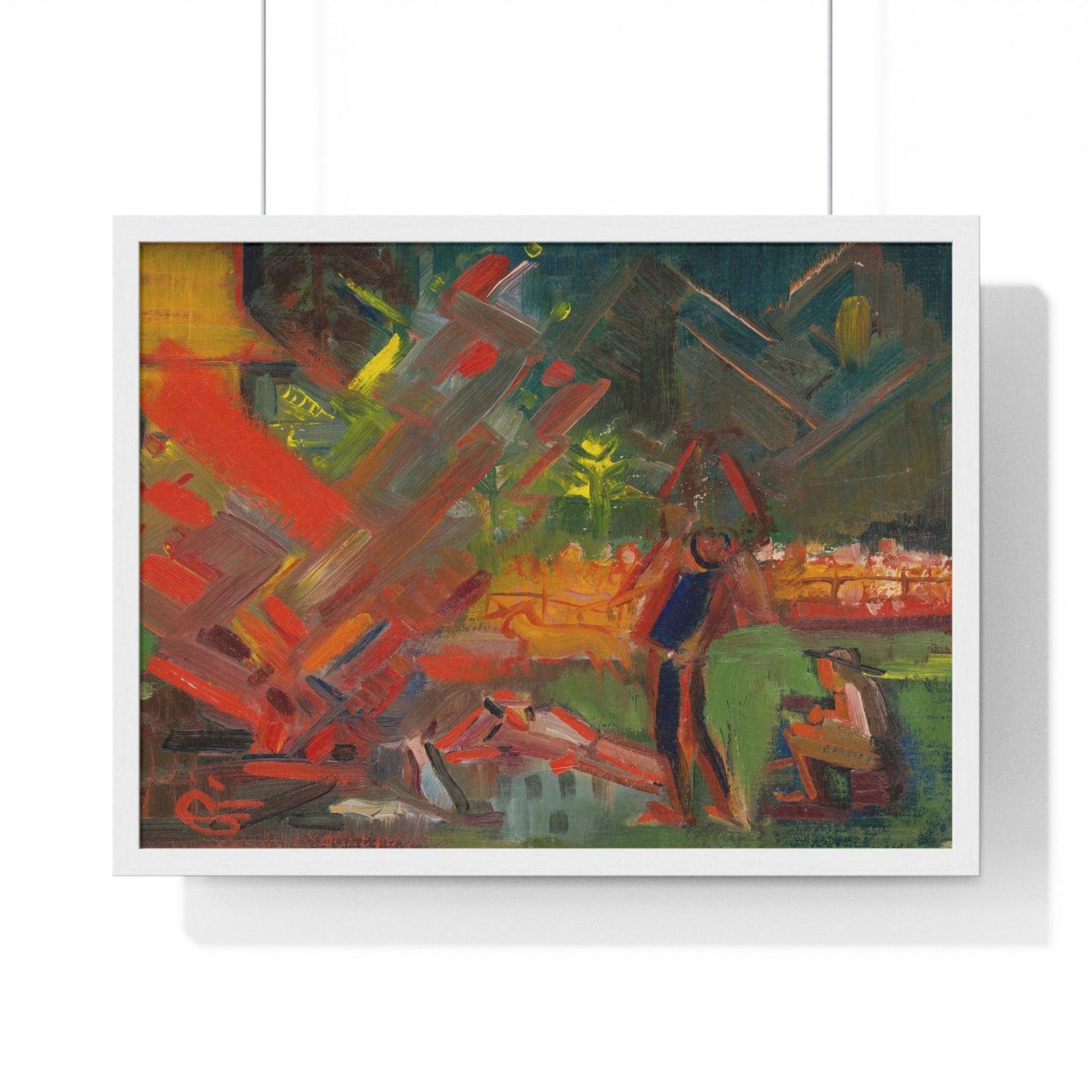 Poster 24″ x 18″ / White By the campfire by Arnold Peter Weisz Kubincan, Framed Print
