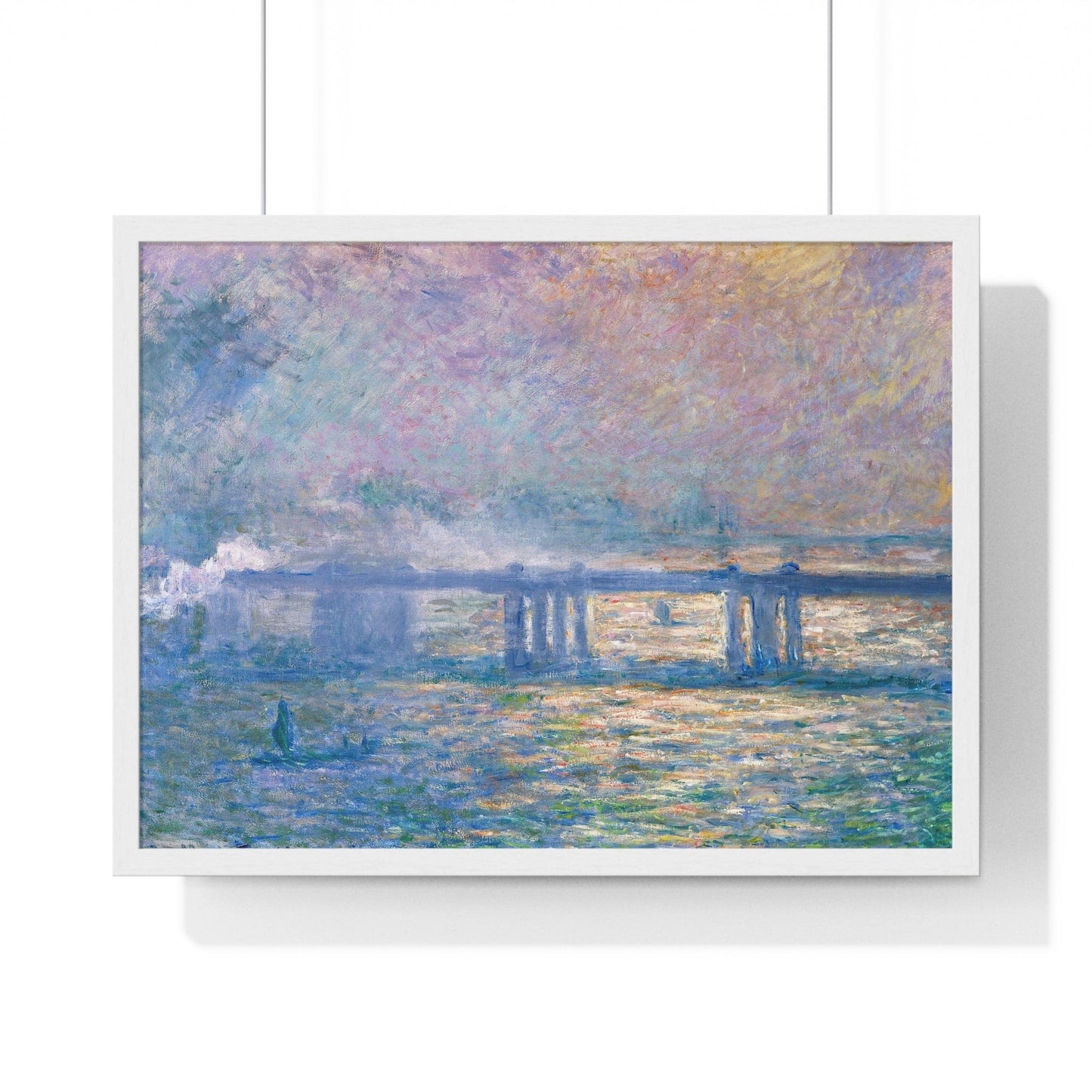 Poster 24″ x 18″ / White Charing Cross Bridge (1903) by Claude Monet, Framed Print