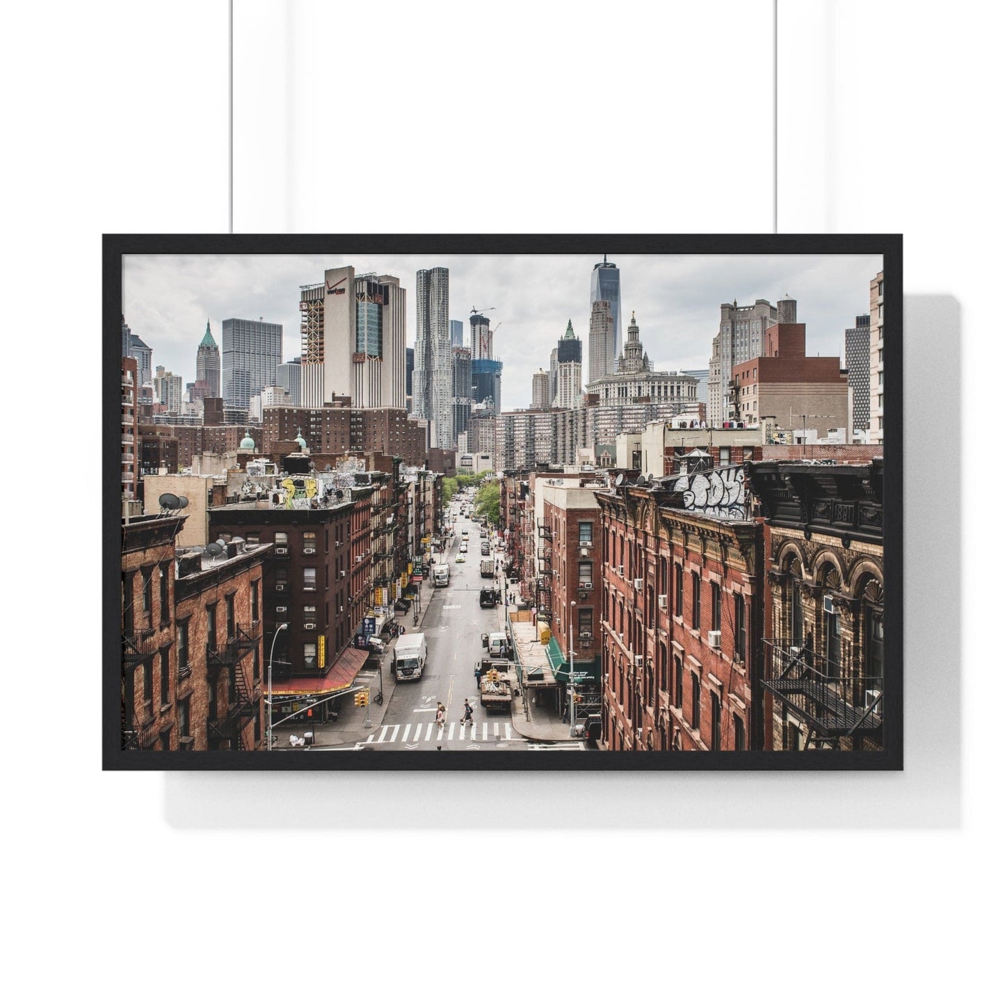 Poster 30" x 20" / Black City Road, Framed Print