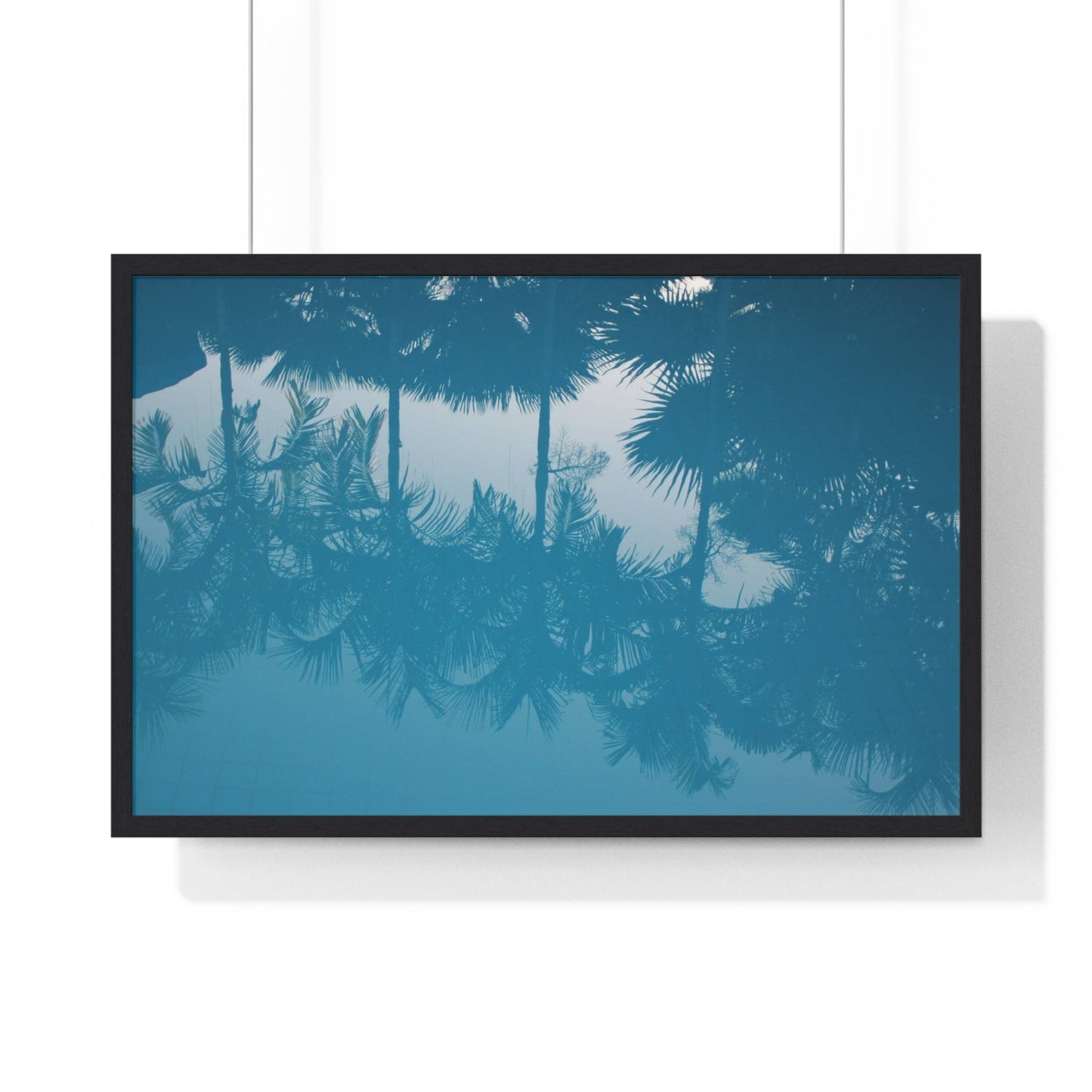 Poster 30" x 20" / Black Tree Shadow In A Pool Framed Print
