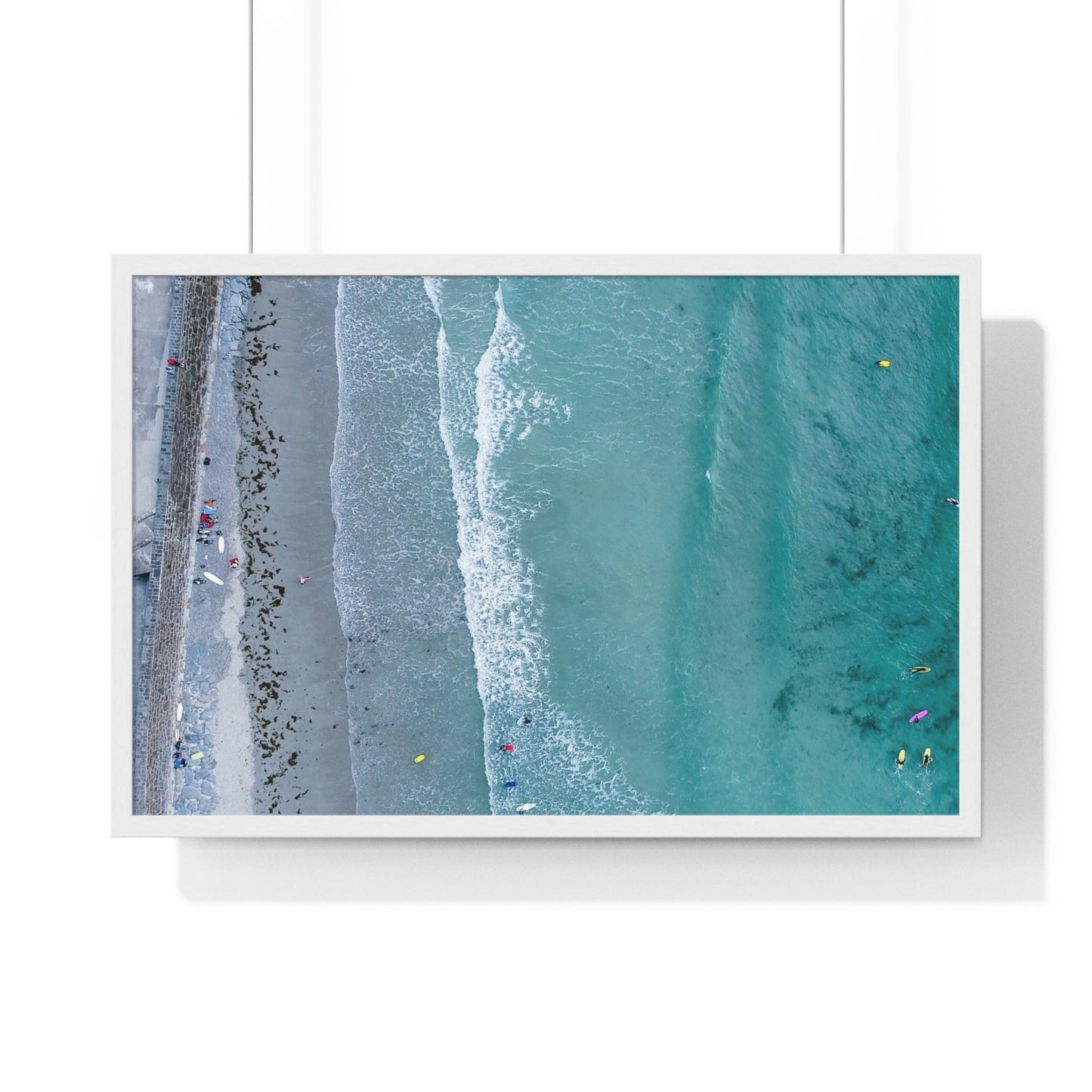 Poster 30" x 20" / White Aerial View Of The Ocean, Framed Print