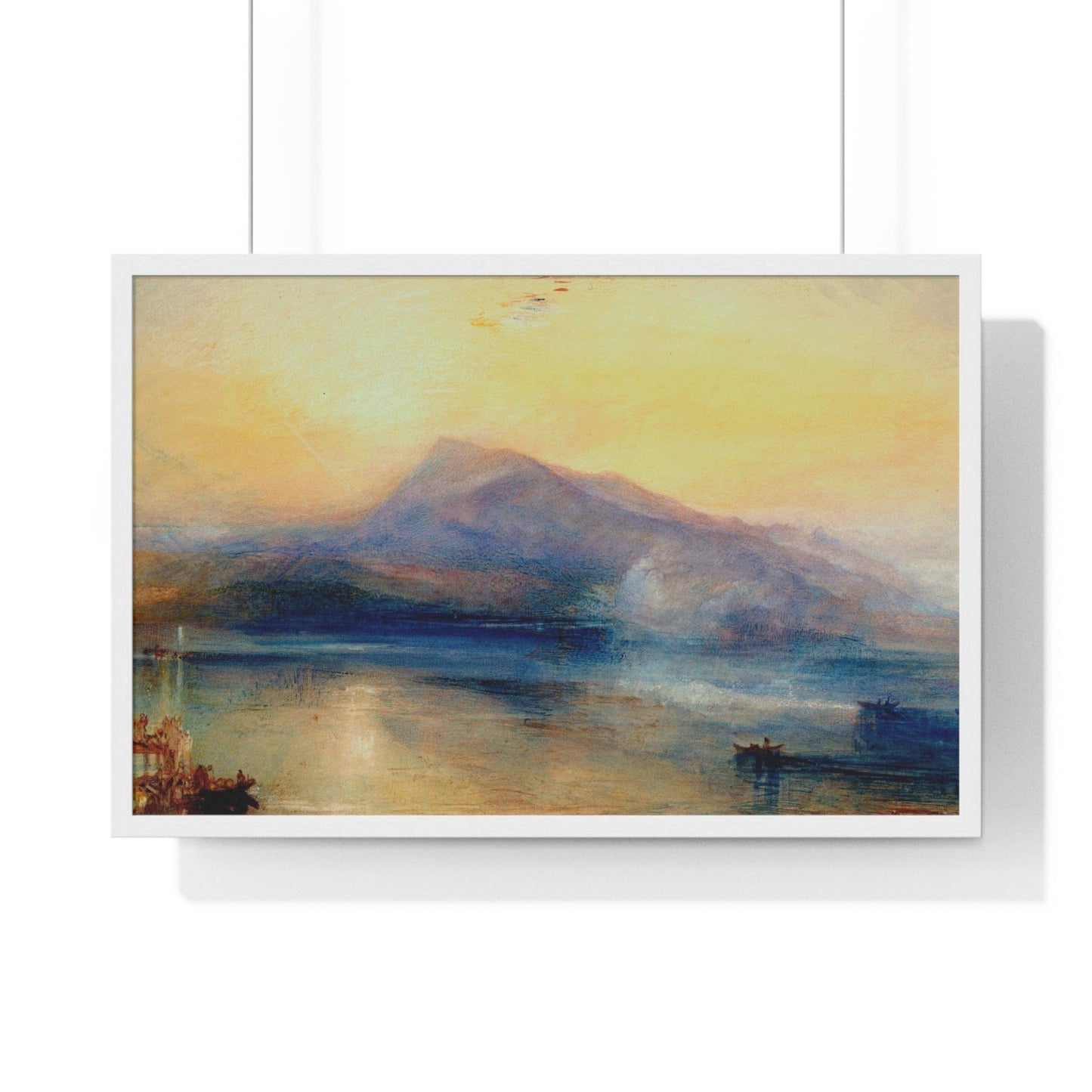 Poster 30" x 20" / White JMW Turner - The Dark Rigi, the Lake of Lucerne, Framed Print