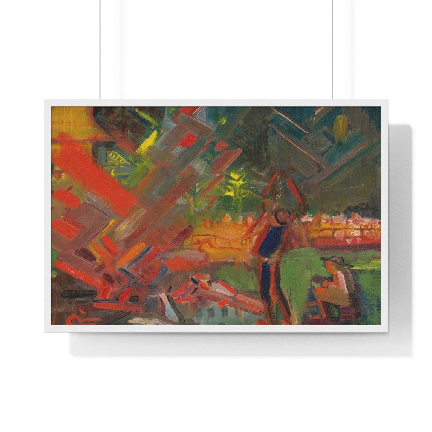 Poster 36″ x 24″ / White By the campfire by Arnold Peter Weisz Kubincan, Framed Print