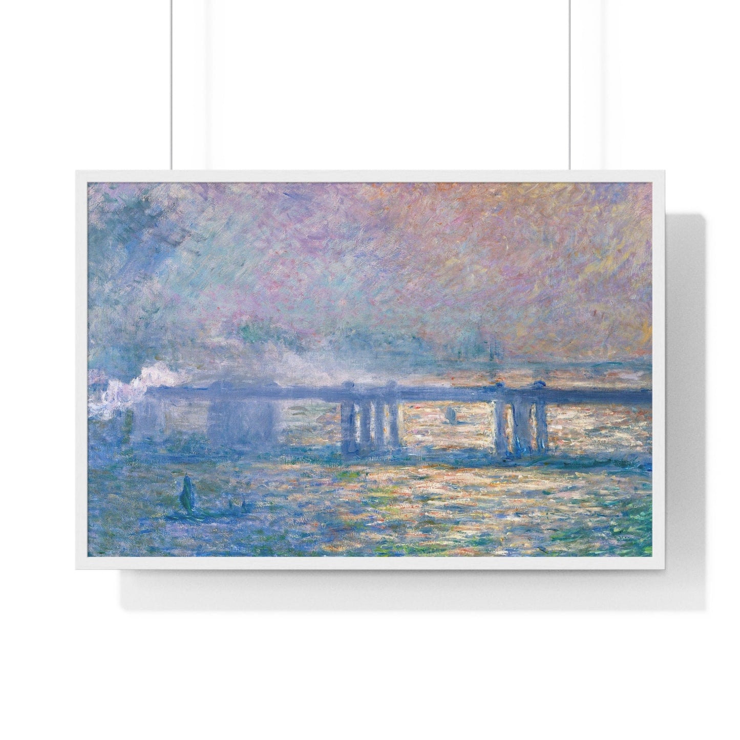 Poster 36″ x 24″ / White Charing Cross Bridge (1903) by Claude Monet, Framed Print