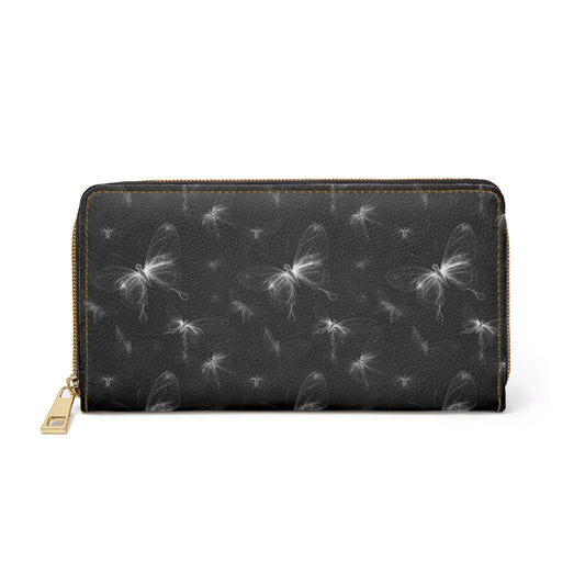 Accessories One size / White Butterflies In The Dark Zipper Wallet