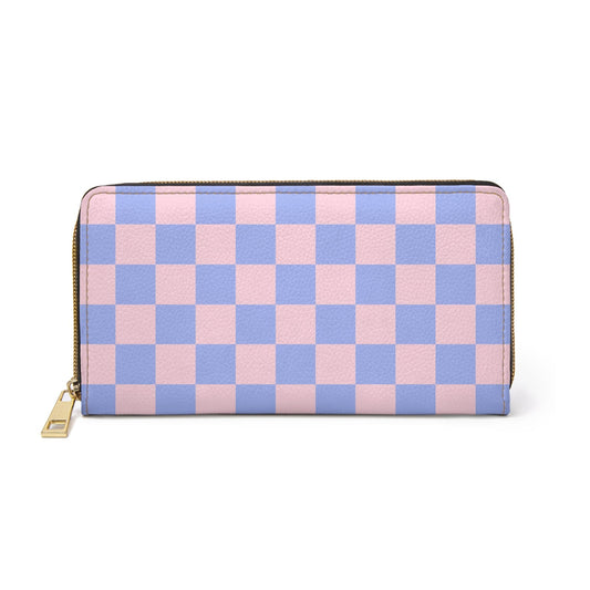 Accessories One size / White Checkered Pink Skies Zipper Wallet