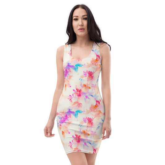 All Over Prints XS Creme Coloree Bodycon Dress
