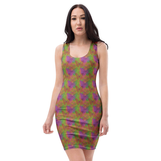 All Over Prints XS Deep House Butterflies Bodycon Dress