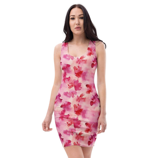 All Over Prints XS Eau De Flower Bodycon Dress