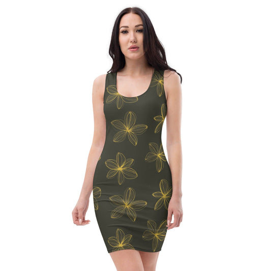 All Over Prints XS Floral Aesthetic Bodycon Dress