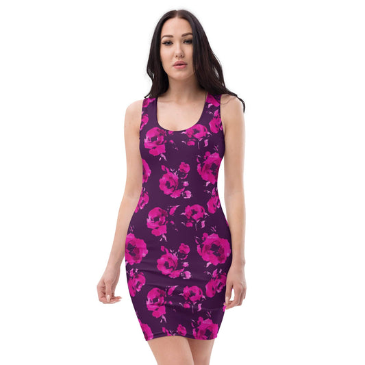 All Over Prints XS Purple Love Bodycon Dress