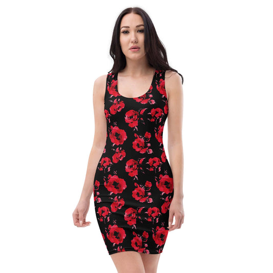 All Over Prints XS Roses Bodycon Dress