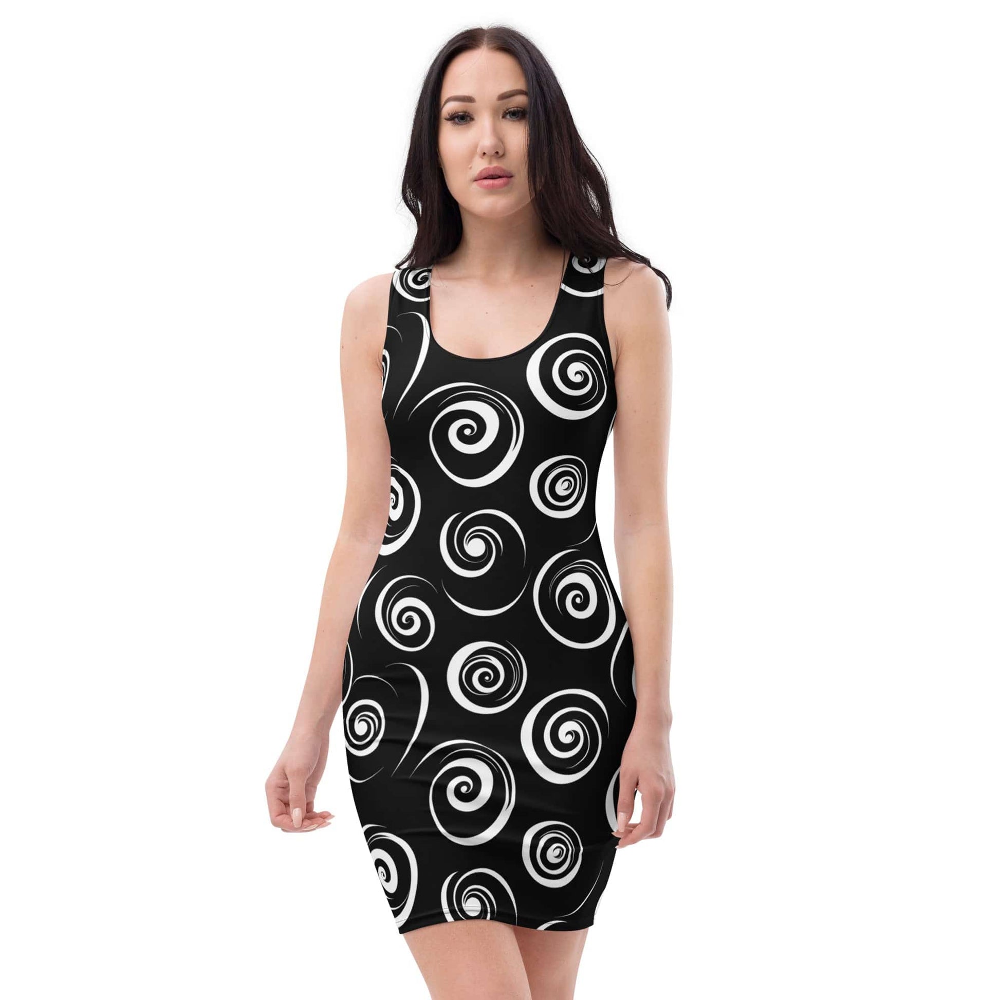 All Over Prints XS Spirals Bodycon Dress