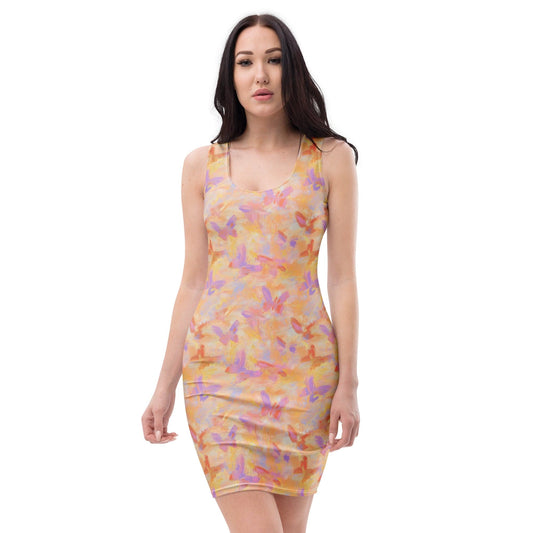 All Over Prints XS Watercolor Butterflies Bodycon Dress