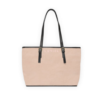 Bags 16" x 10" / Black Baby Pink Leather Women's Vegan Leather Tote Bag