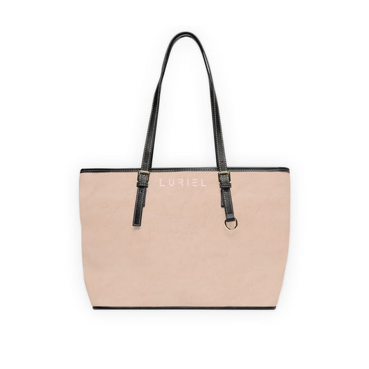 Bags 16" x 10" / Black Baby Pink Leather Women's Vegan Leather Tote Bag