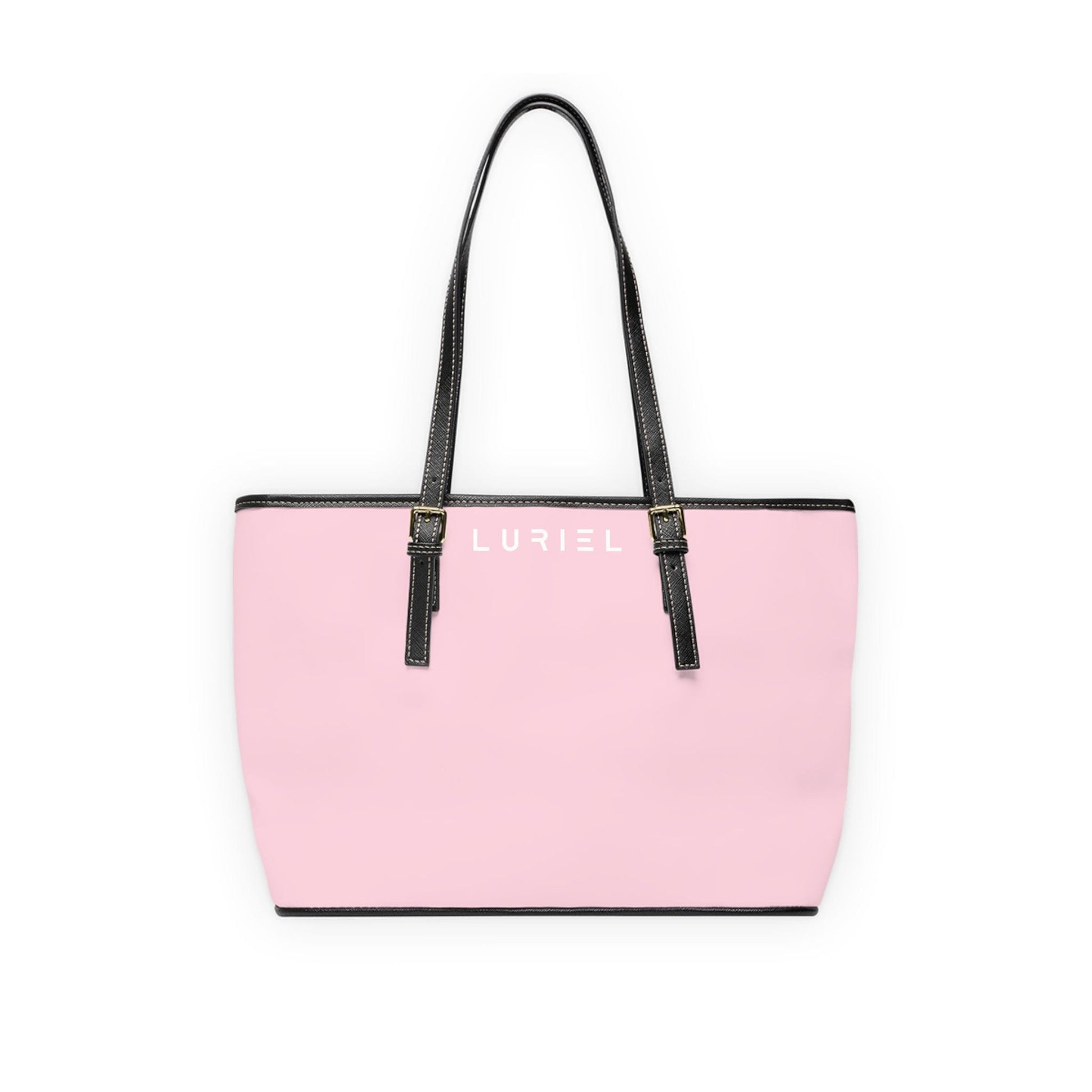 Bags 16" x 10" / Black Baby Pink Women's Vegan Leather Tote Bag