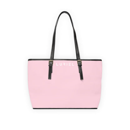 Bags 16" x 10" / Black Baby Pink Women's Vegan Leather Tote Bag
