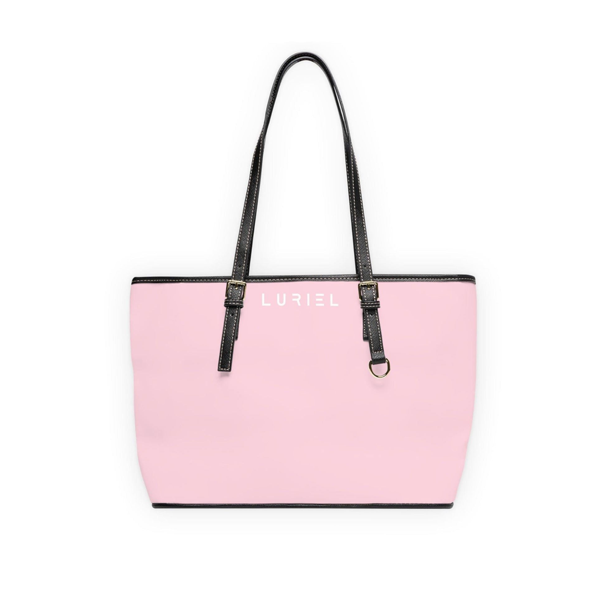Bags 16" x 10" / Black Baby Pink Women's Vegan Leather Tote Bag