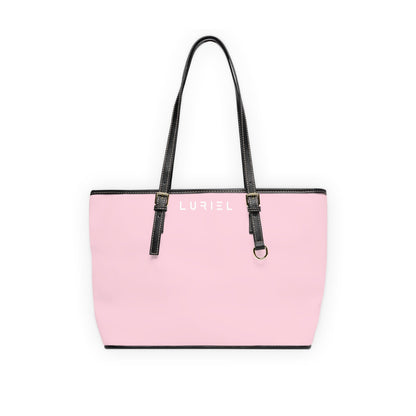 Bags 16" x 10" / Black Baby Pink Women's Vegan Leather Tote Bag