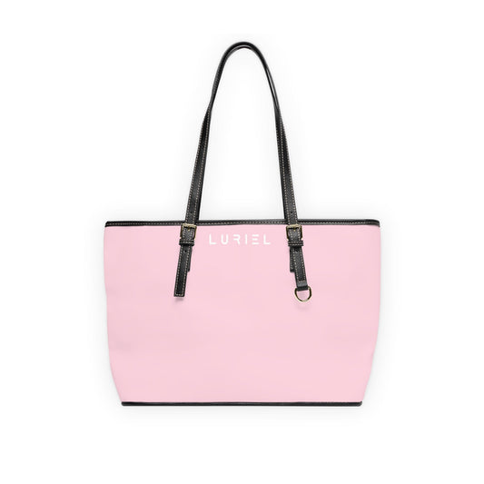 Bags 16" x 10" / Black Baby Pink Women's Vegan Leather Tote Bag