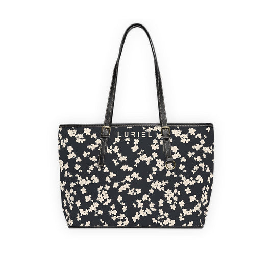 Bags 16" x 10" / Black Black and White Women's Vegan Leather Tote Bag