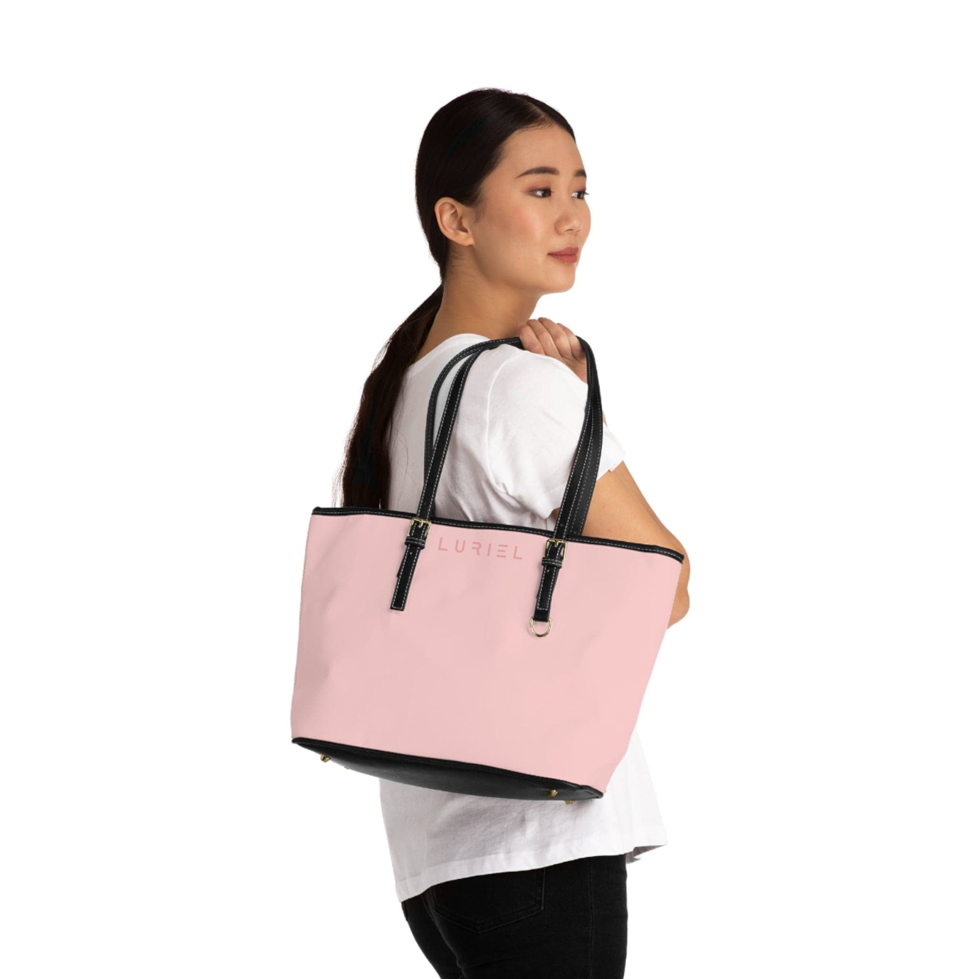 Bags 16" x 10" / Black Blossom Women's Vegan Leather Tote Bag