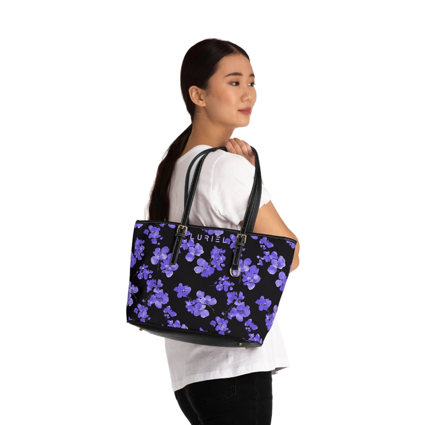 Bags 16" x 10" / Black Blue Grace Women's Vegan Leather Tote Bag