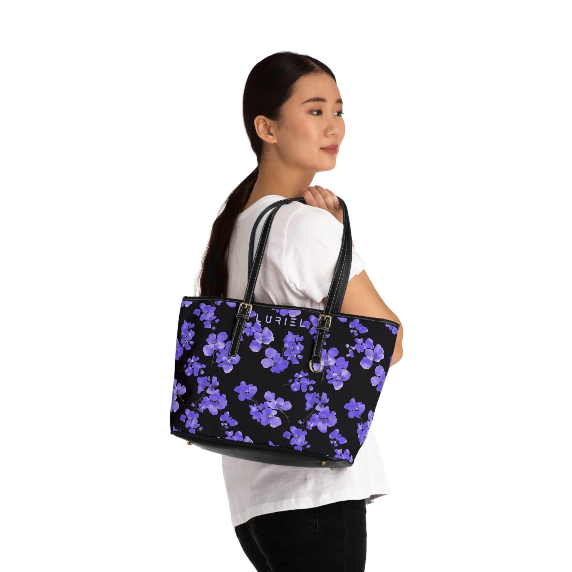 Bags 16" x 10" / Black Blue Grace Women's Vegan Leather Tote Bag