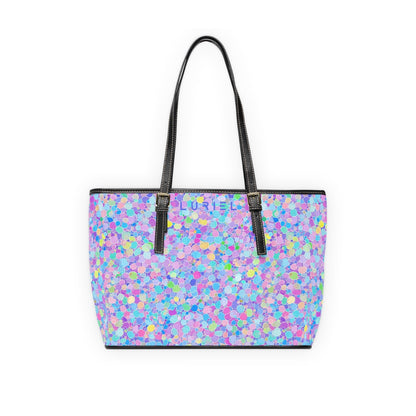 Bags 16" x 10" / Black Bubbles Women's Vegan Leather Tote Bag