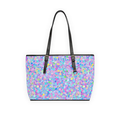 Bags 16" x 10" / Black Bubbles Women's Vegan Leather Tote Bag