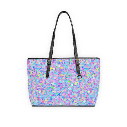 Bags 16" x 10" / Black Bubbles Women's Vegan Leather Tote Bag