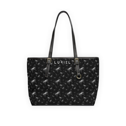 Bags 16" x 10" / Black Butterflies in the Dark Women's Vegan Leather Tote Bag