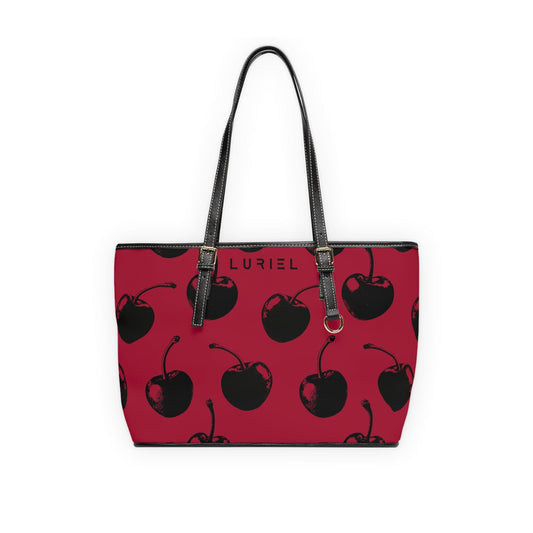 Bags 16" x 10" / Black Cherries Women's Vegan Leather Tote Bag