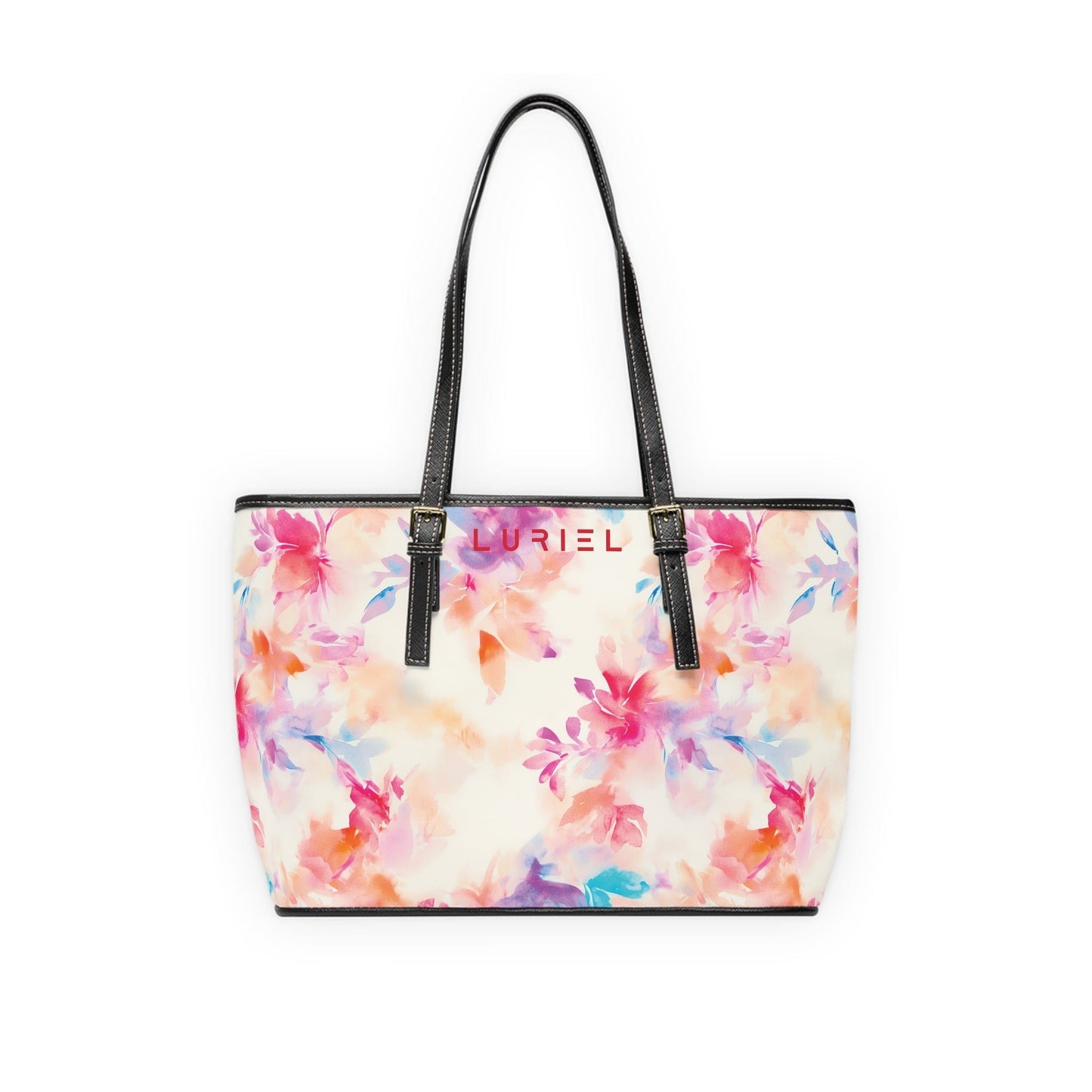 Bags 16" x 10" / Black Creme Coloree Women's Vegan Leather Tote Bag