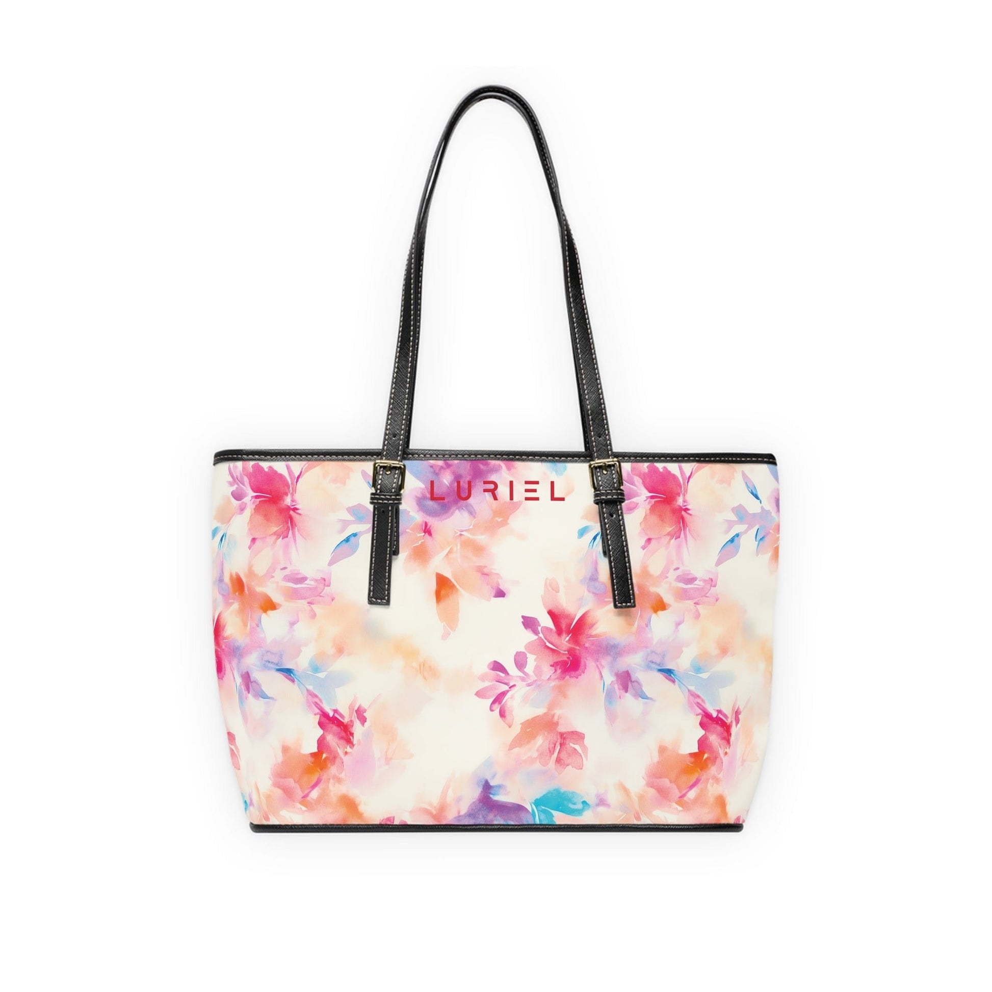 Bags 16" x 10" / Black Creme Coloree Women's Vegan Leather Tote Bag