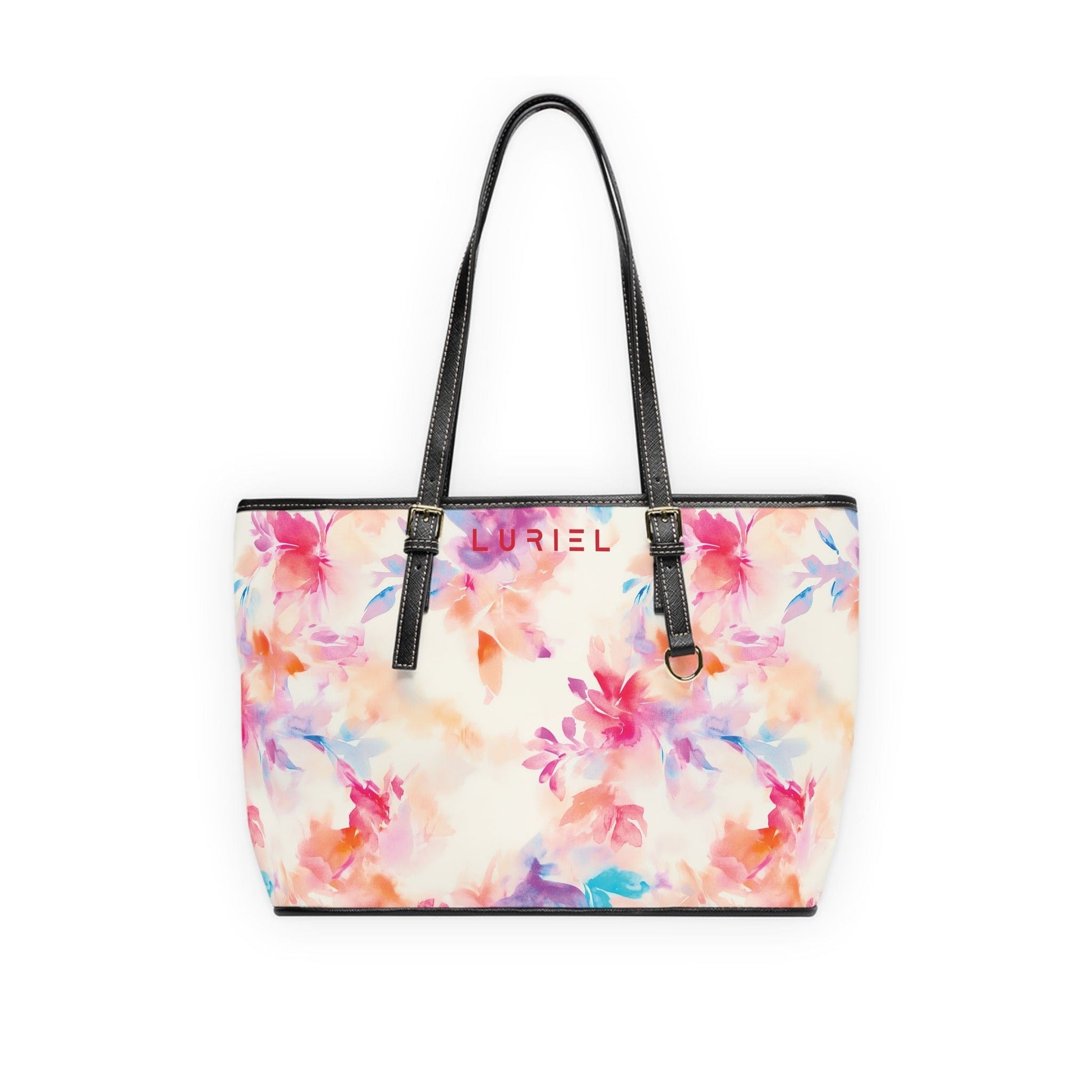 Bags 16" x 10" / Black Creme Coloree Women's Vegan Leather Tote Bag